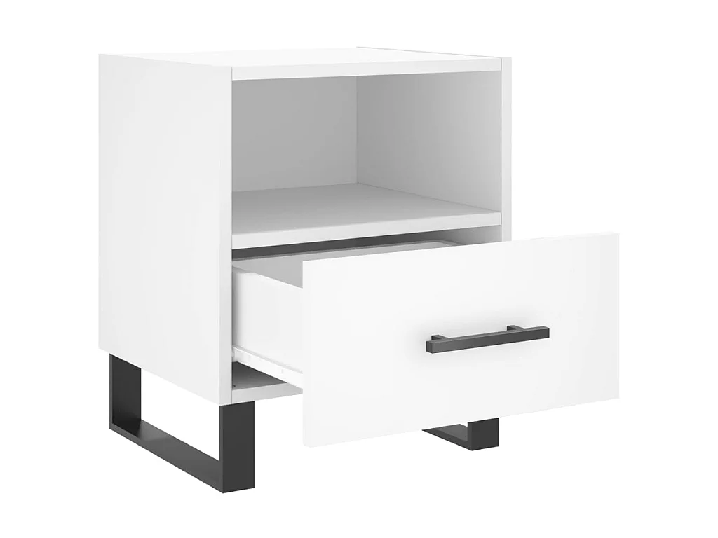 Table de chevet blanc 40x35x47,5 cm bois d'ingénierie QPD71872