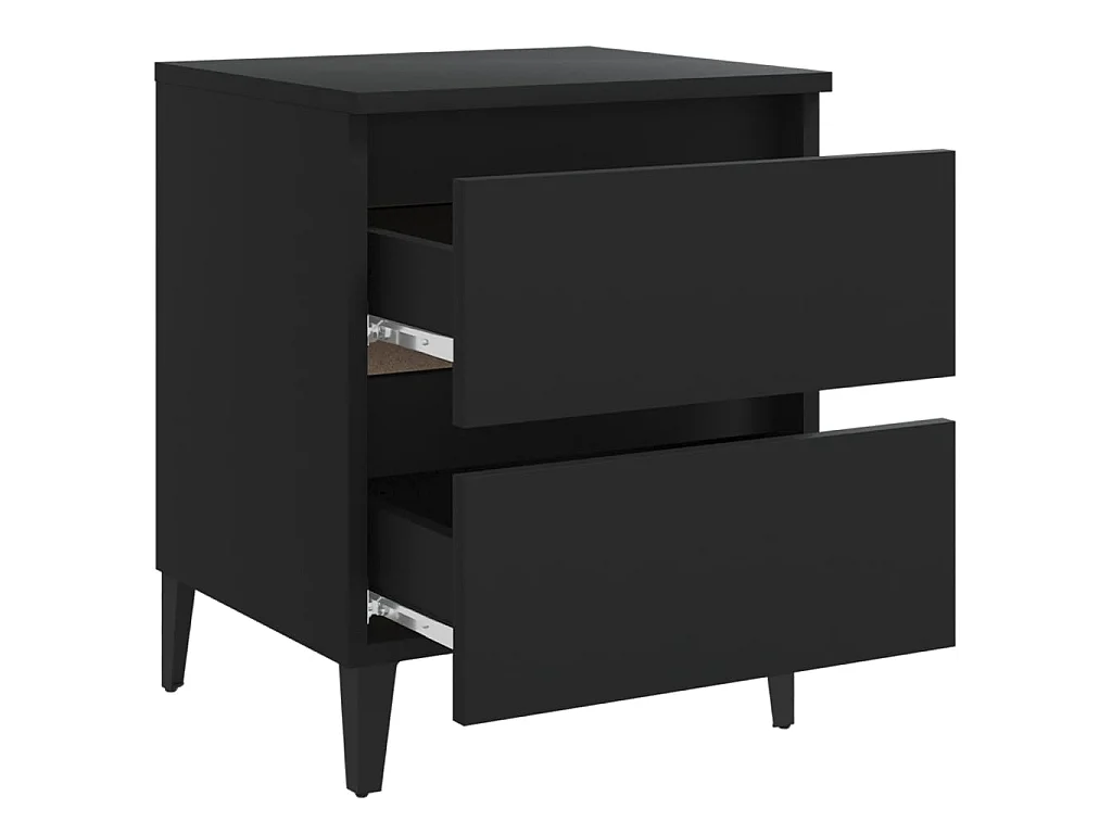 Nachtkastje 40x35x50 cm bewerkt hout zwart NL22486