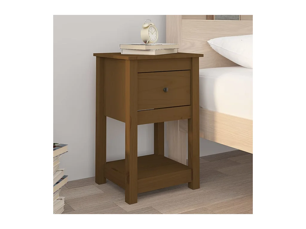 Table de chevet Marron miel 40x35x61,5 cm Bois de pin solide KEFWE82908