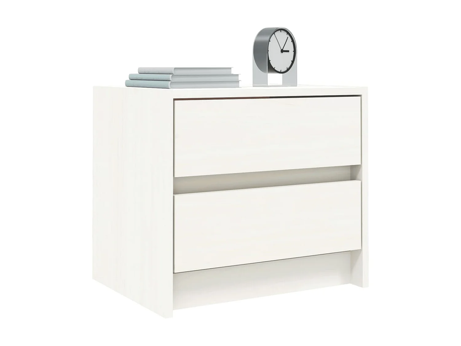 Mesita de noche madera maciza de pino blanco 40x31x35,5 cm ES57992