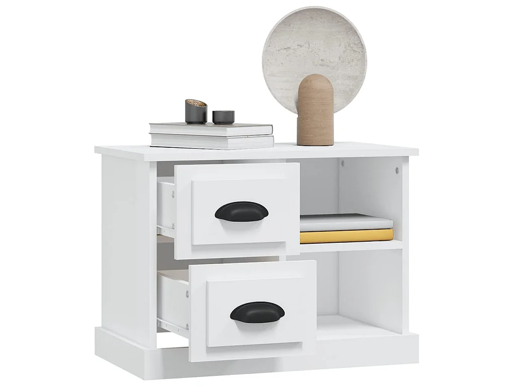 Mesita de noche blanco 60x35,5x45 cm ES57208