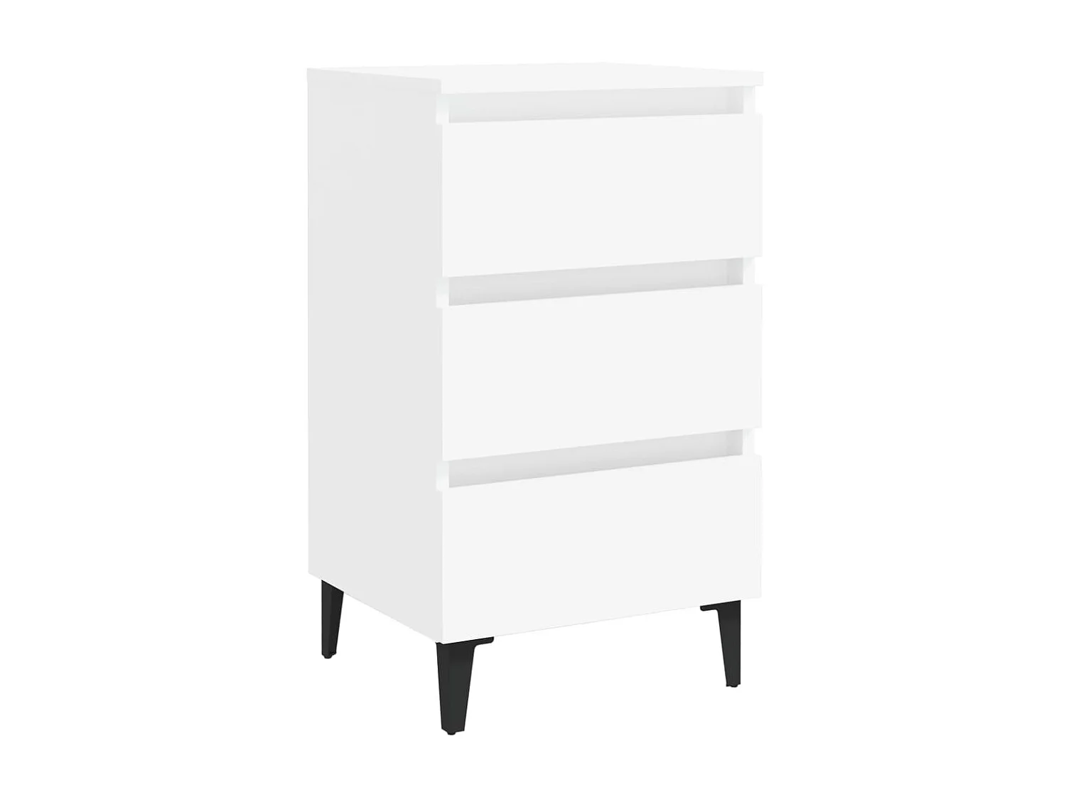 Table de chevet avec pieds en métal Blanc 40x35x69 cm KEFWE23501