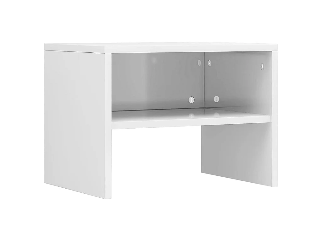 Mesa-de-cabeceira 40x30x30 cm contraplacado branco brilhante PT63508