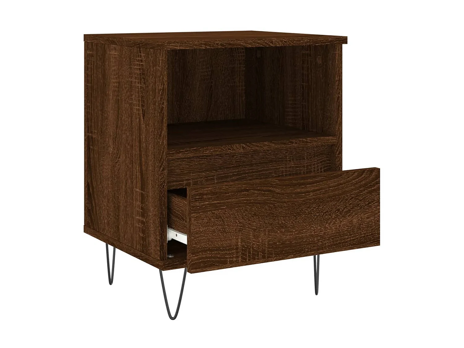 Mesita de noche madera de ingeniería marrón roble 40x35x50 cm ES61771