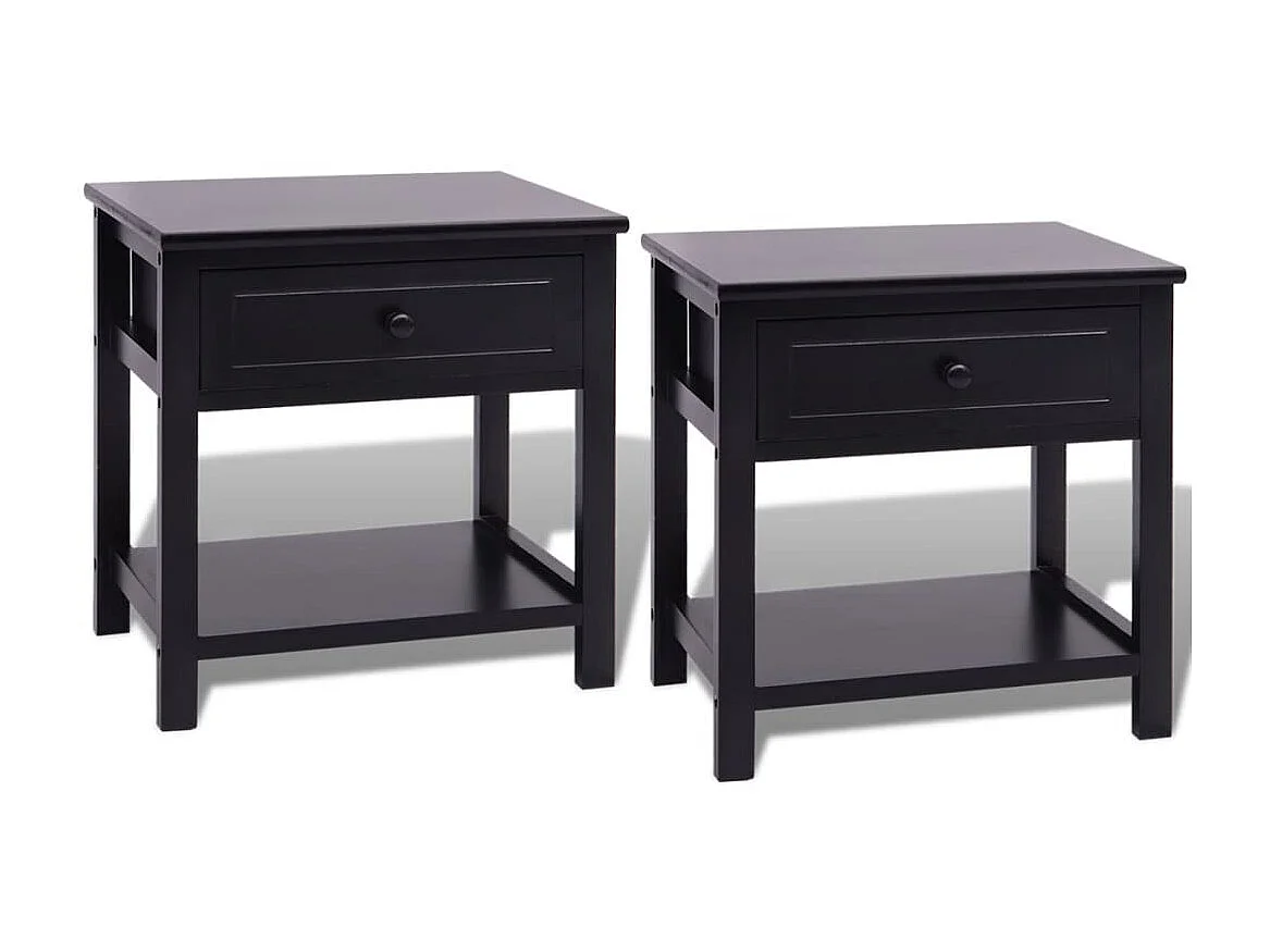 Nachtkastjes 2 st hout zwart NL84311