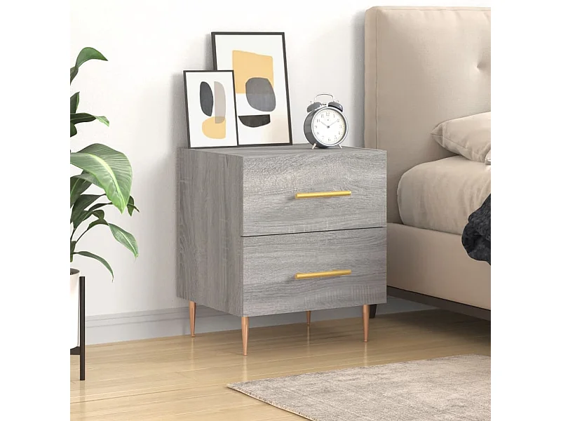 Mesita de noche madera de ingeniería gris Sonoma 40x35x47,5 cm ES67071