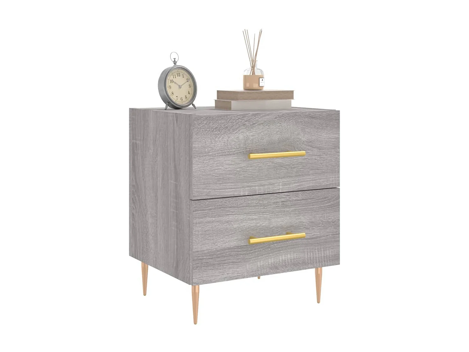 Mesa cabeceira 40x35x47,5 cm derivados madeira sonoma cinza PT10408