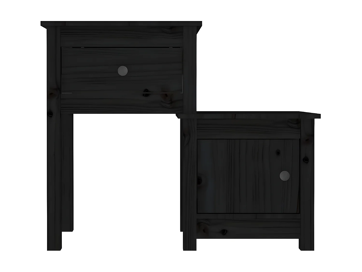 Table de chevet Noir 79,5x38x65,5 cm Bois de pin massif KEFWE45395