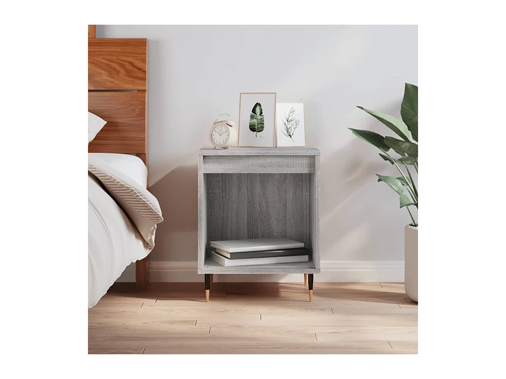 Table de chevet sonoma gris 40x35x50 cm bois d'ingénierie QPD76107