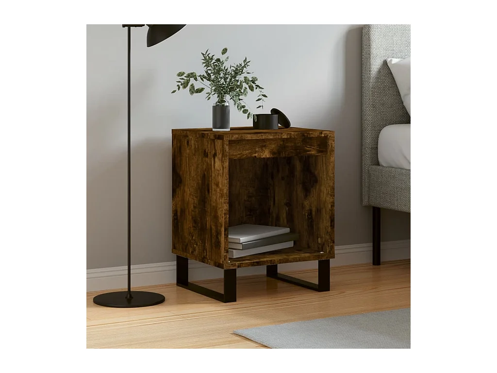 Mesa de cabeceira 40x35x50 cm derivados madeira carvalho fumado PT99742