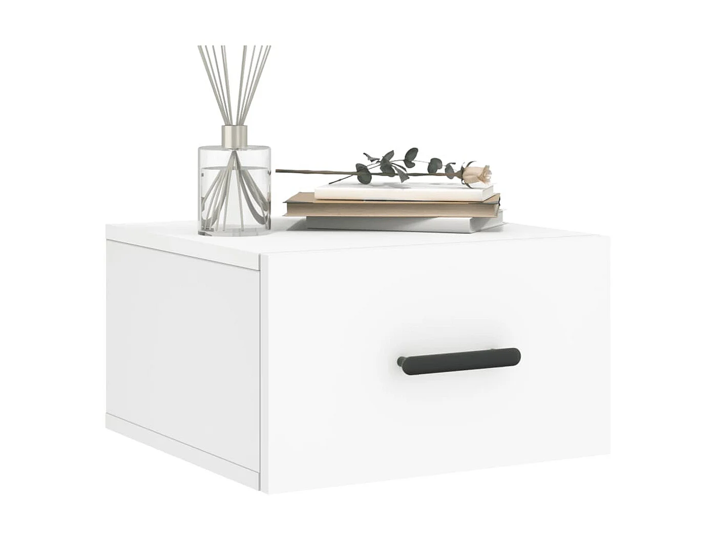 Table de chevet murale blanc 35x35x20 cm QPD13809