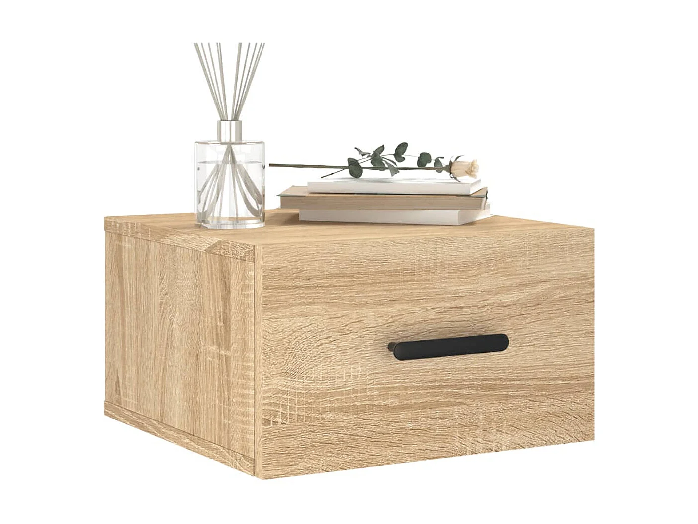 Table de chevet murale chêne sonoma 35x35x20 cm QPD18336