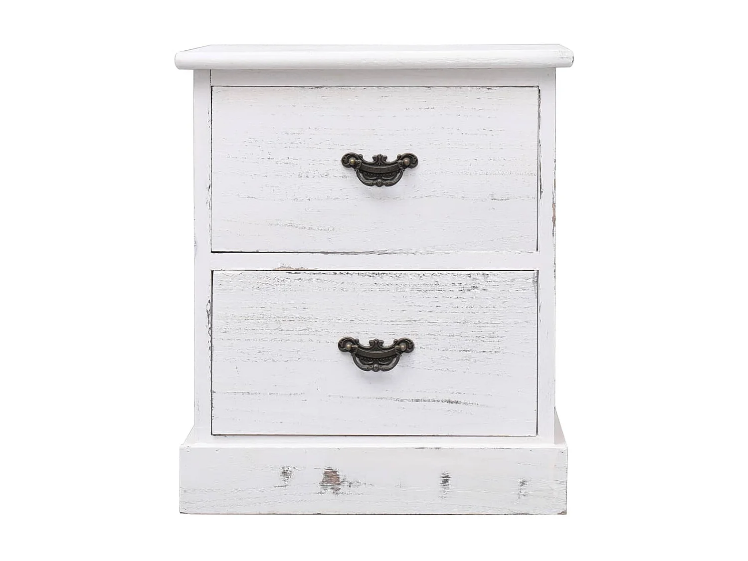 Table de chevet Blanc 38x28x45 cm Bois de Paulownia KEFWE11650