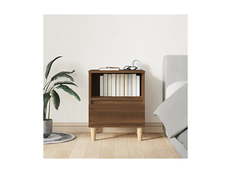 Nachtkastje 40x35x50 cm bruin eikenkleur NL78105