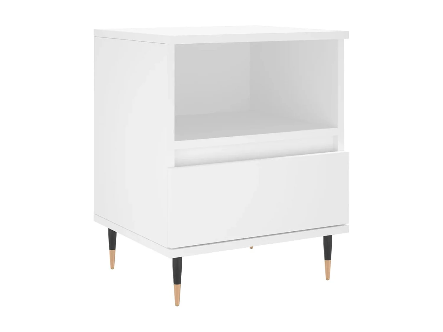 Mesita de noche madera contrachapada blanco 40x35x50 cm ES97351