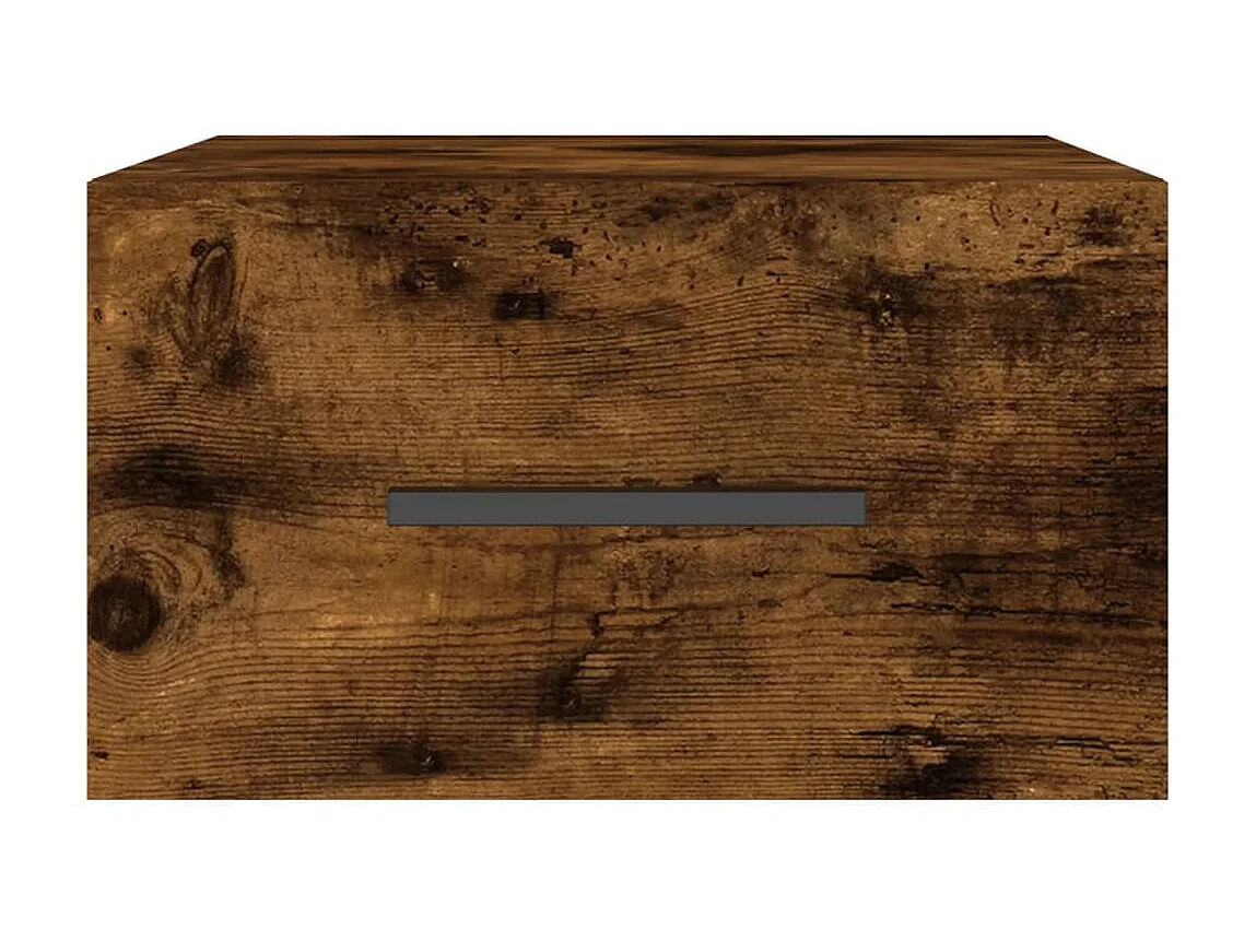 Table de chevet murale chêne fumé 35x35x20 cm QPD95172