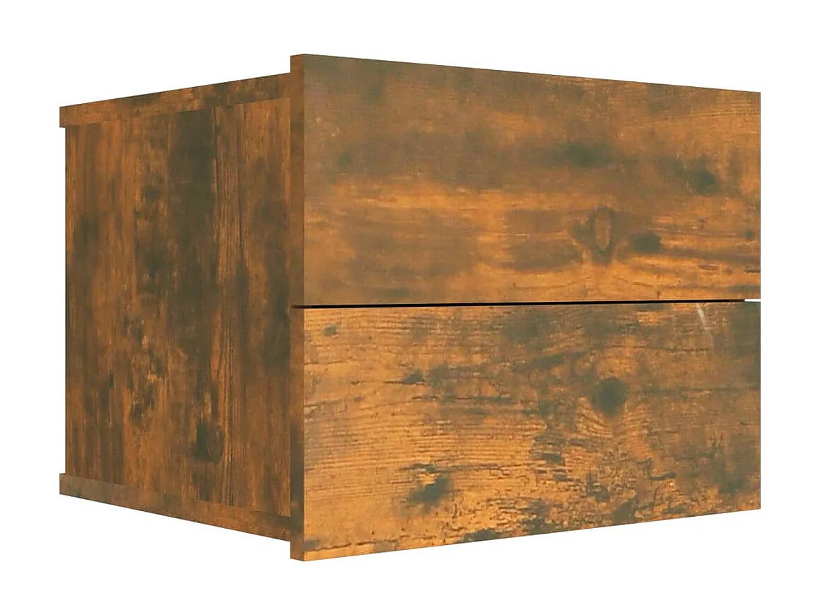 Mesita de noche madera contrachapada roble ahumado 40x30x30 cm ES87342