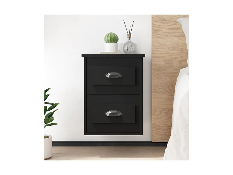 Table de chevet murale noir 41,5x36x53 cm KEFWE24583