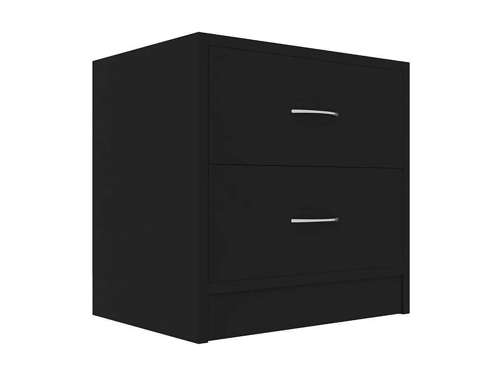 Mesita de noche madera contrachapada negro 40x30x40 cm ES19287