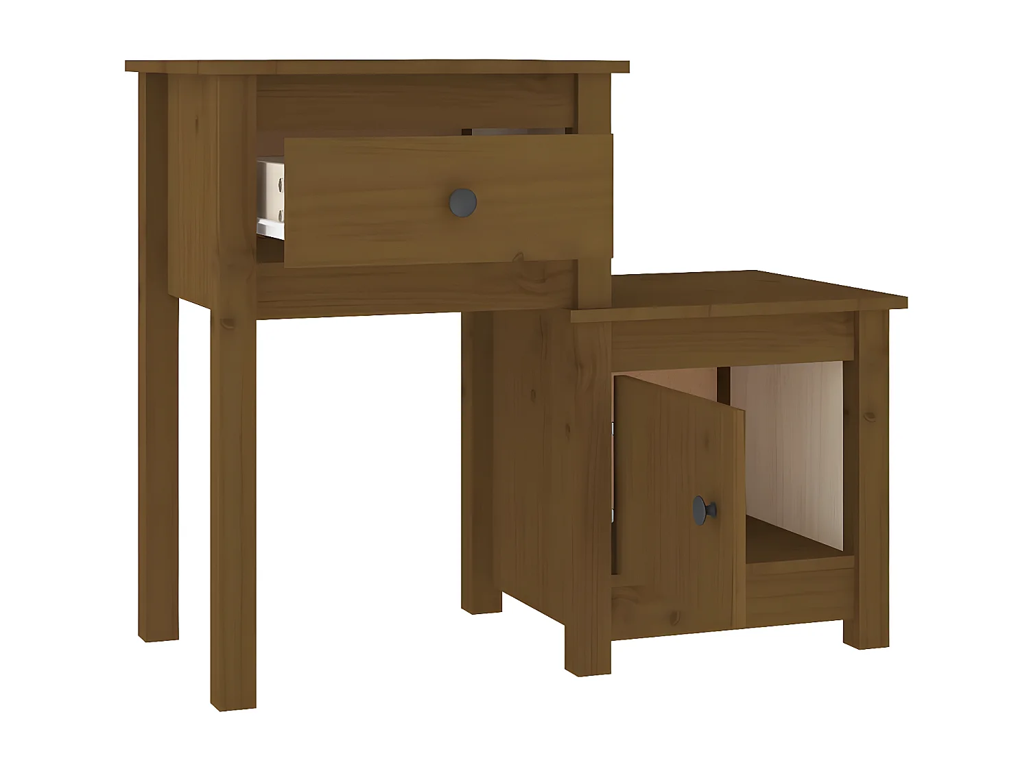 Table de chevet Marron miel 79,5x38x65,5 cm Bois de pin massif KEFWE25126