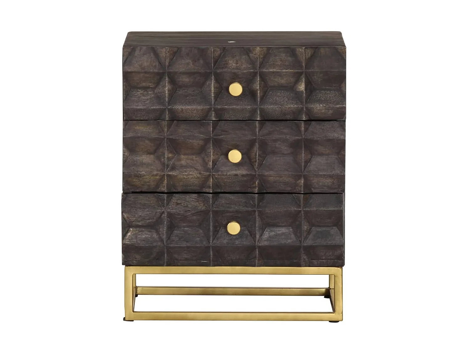 Mesa de cabeceira 40x30x50 cm madeira de mangueira maciça preto PT47513