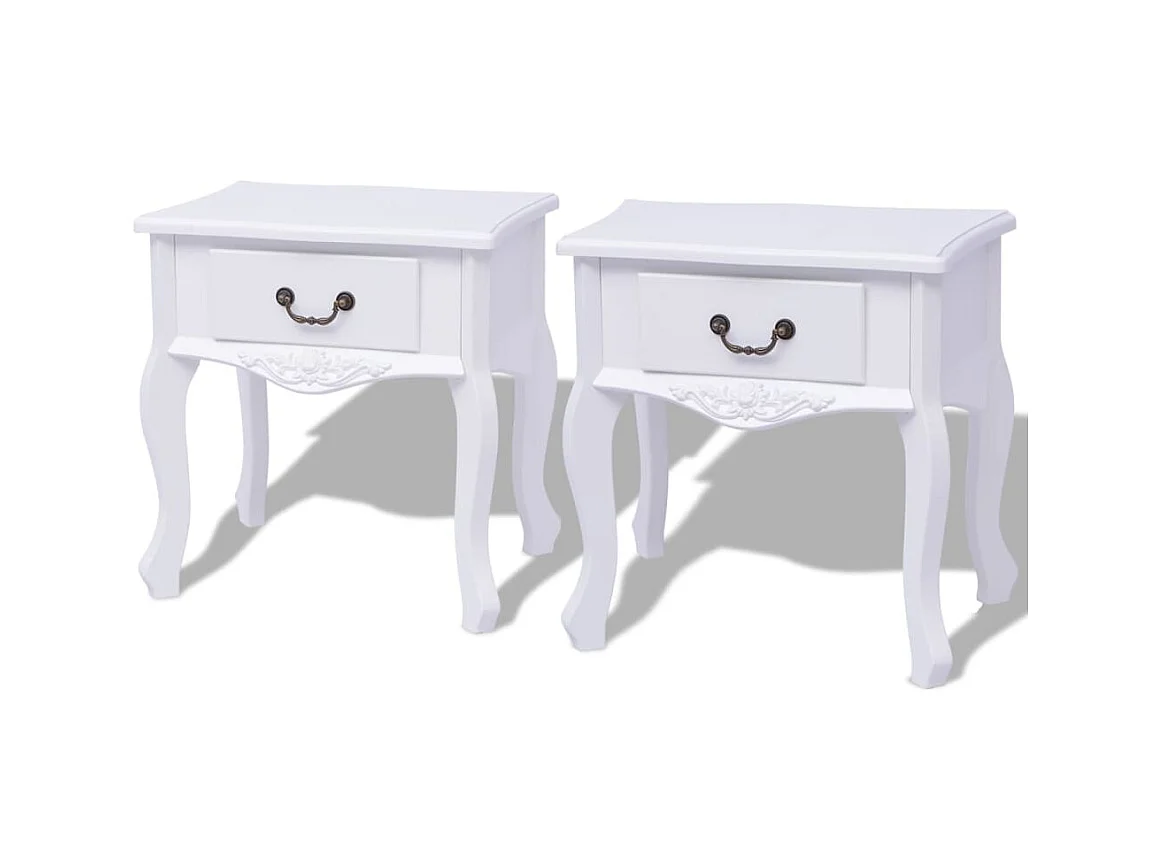 Lot de 2 Tables de chevet MDF Blanc KEFWE65725