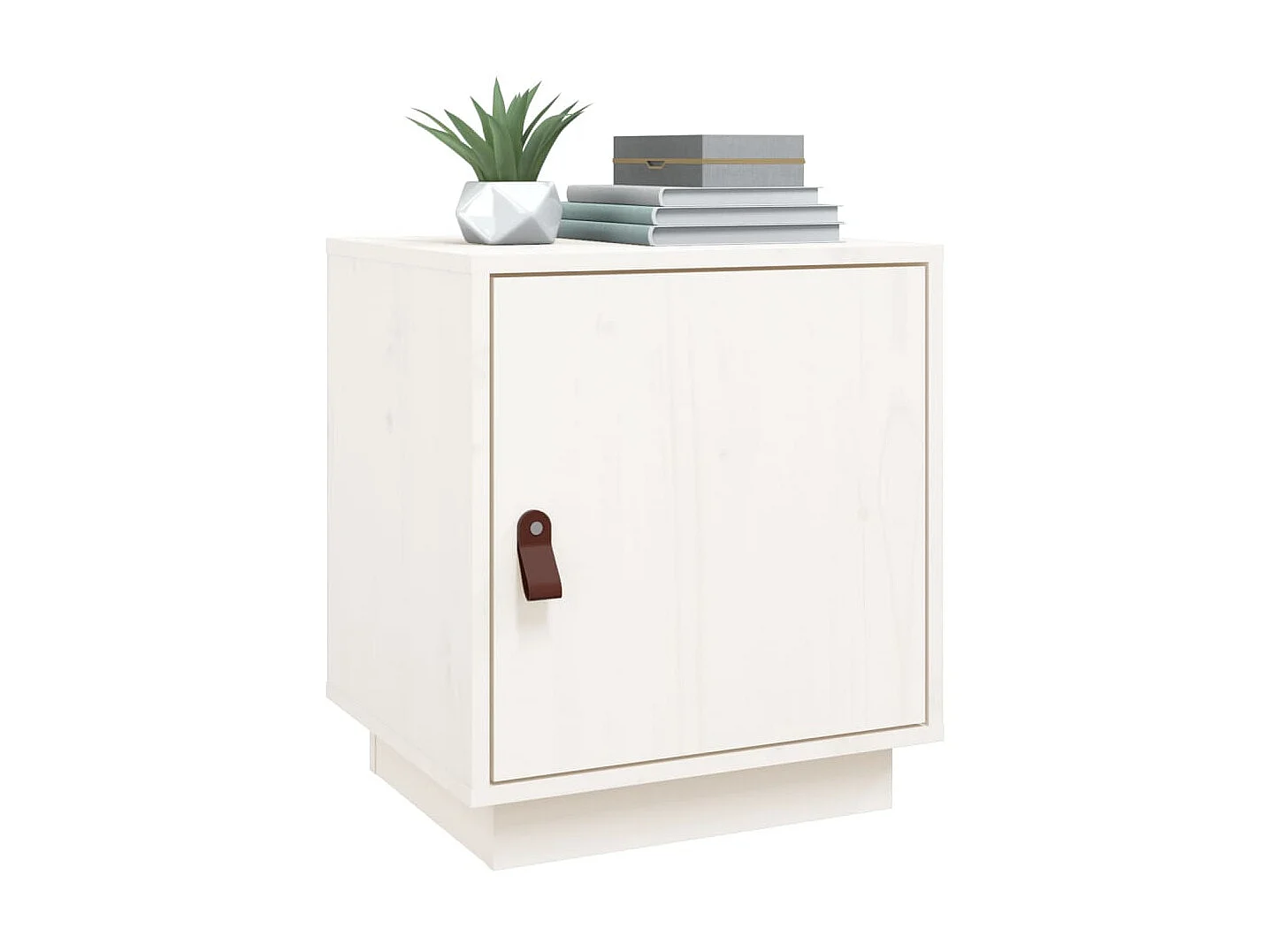 Table de chevet Blanc 40x34x45 cm Bois de pin solide KEFWE92421