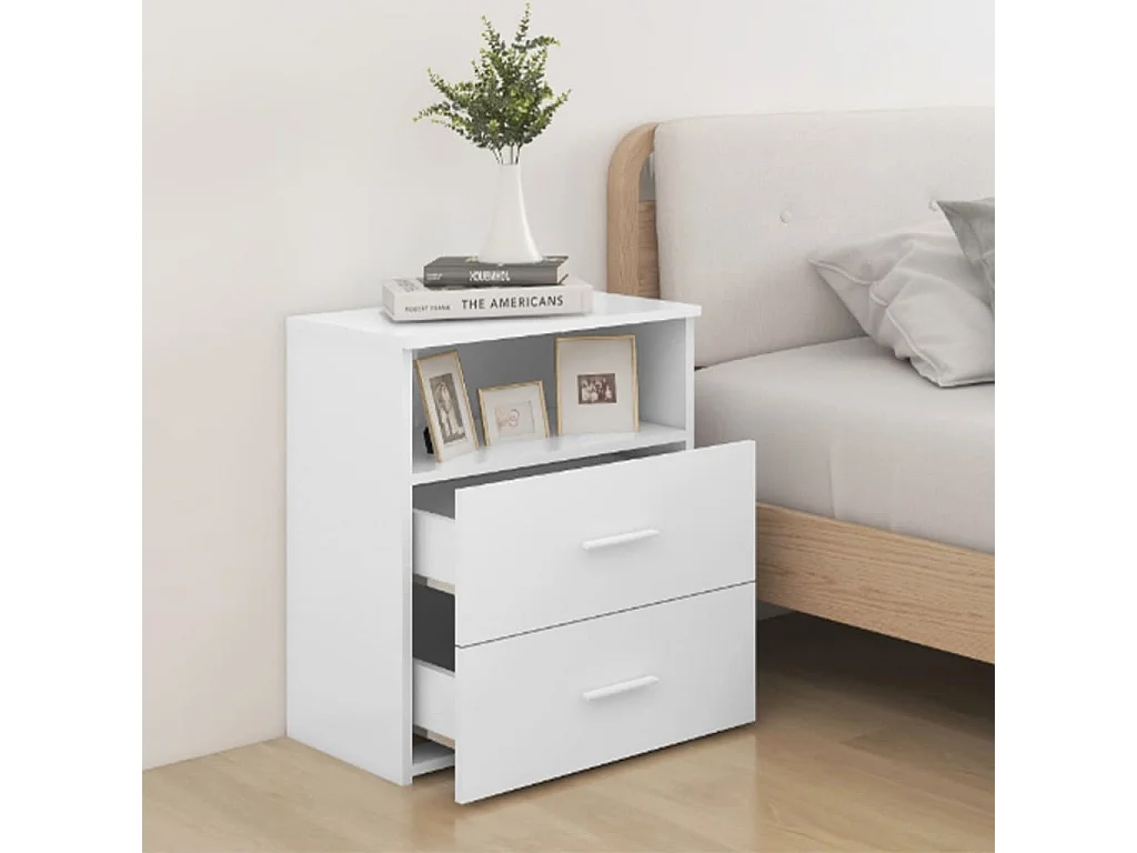 Table de chevet Blanc 50x32x60 cm KEFWE56730