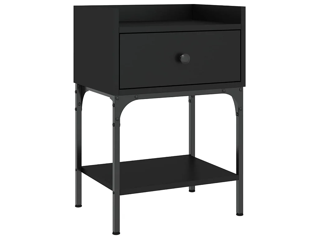 Table de chevet noir 40,5x31x60 cm bois d'ingénierie QPD49034