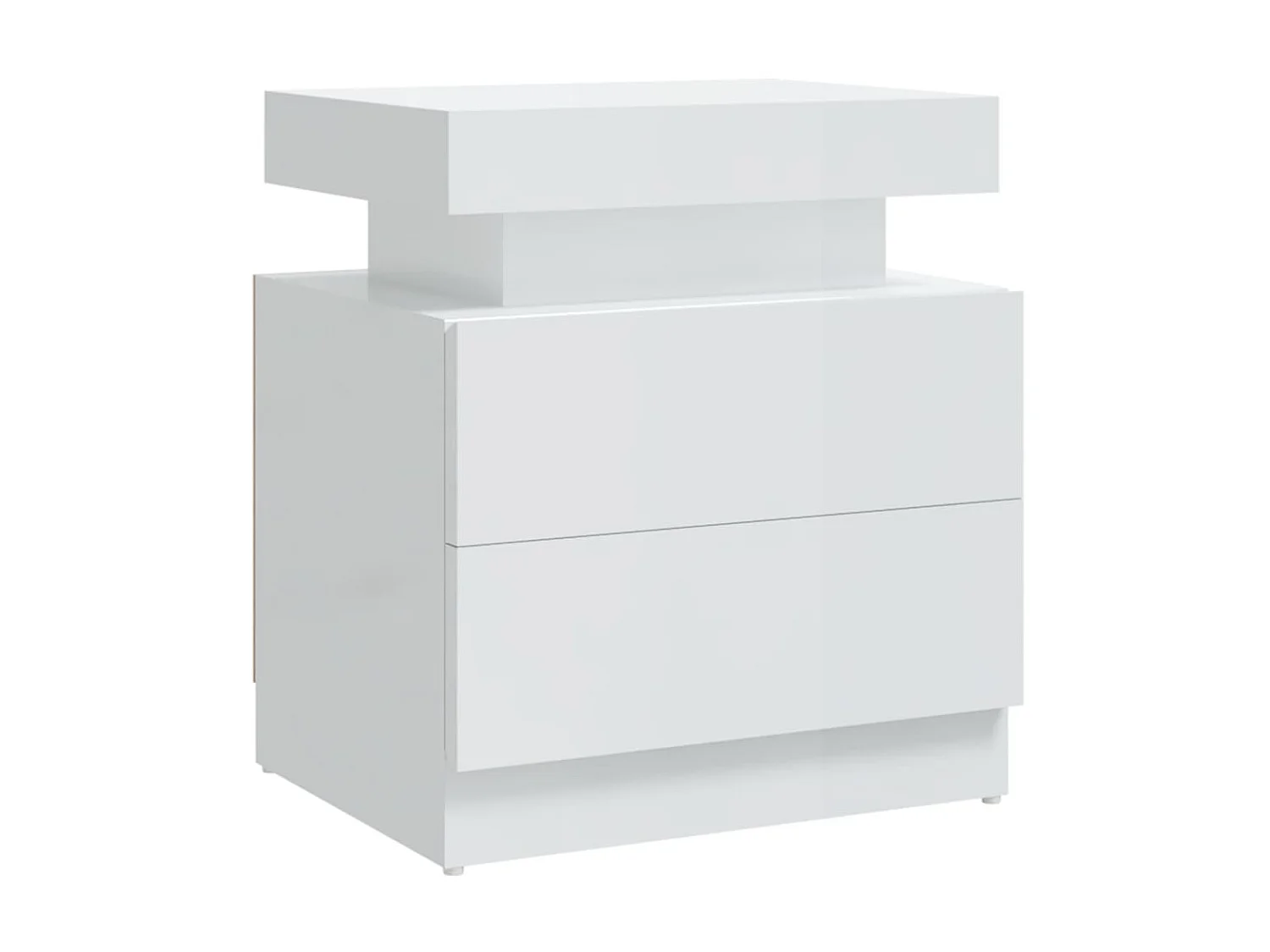 Mesa de cabeceira 45x35x52cm derivados madeira branco brilhante PT54116