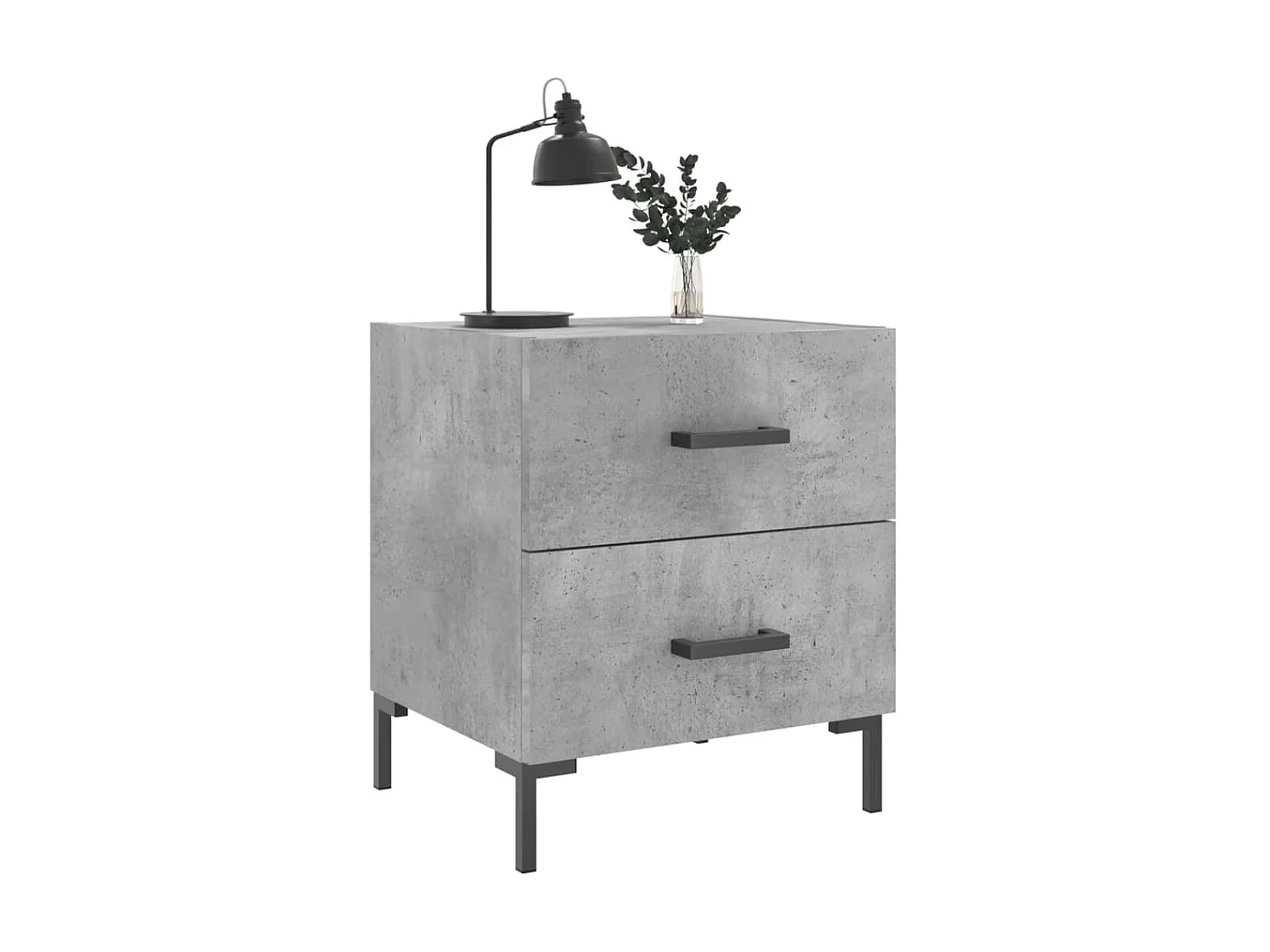 Table de chevet gris béton 40x35x47,5 cm bois d'ingénierie QPD13416