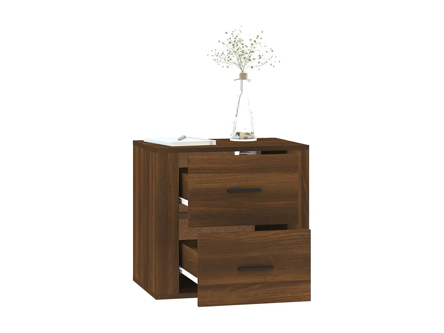 Mesita de noche de pared roble marrón 50x36x47 cm ES56027