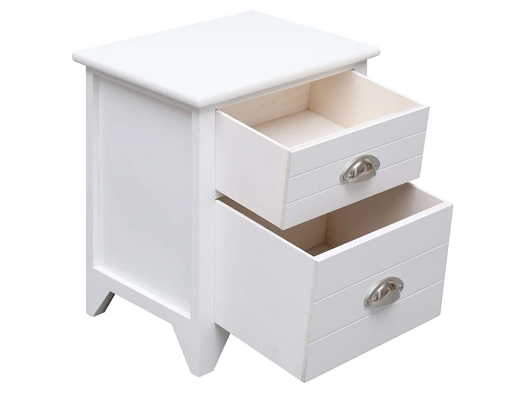 Lot de 2 Tables de chevet avec 2 tiroirs Blanc KEFWE16523