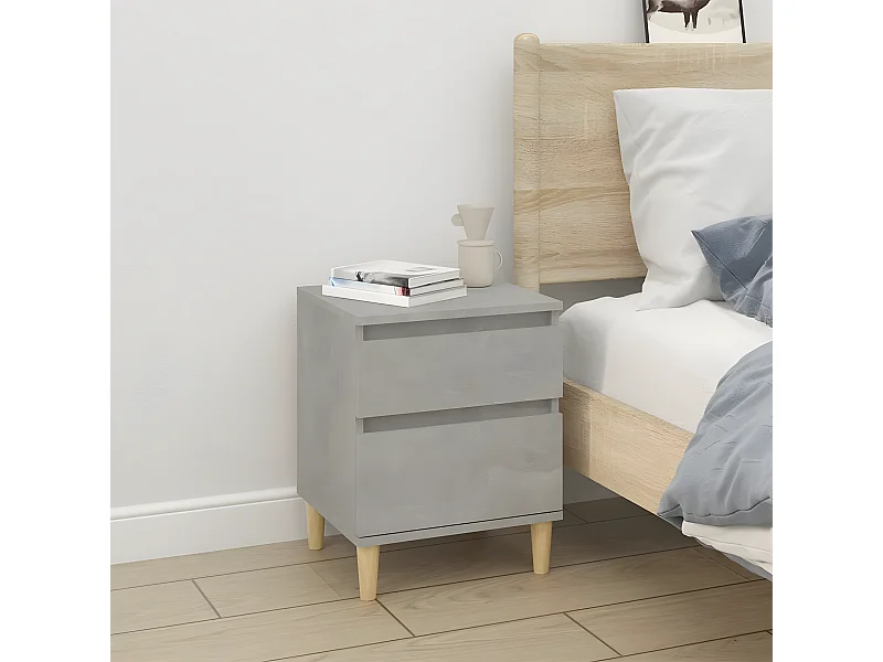 Mesa de cabeceira 40x35x50 cm cinza cimento PT73293