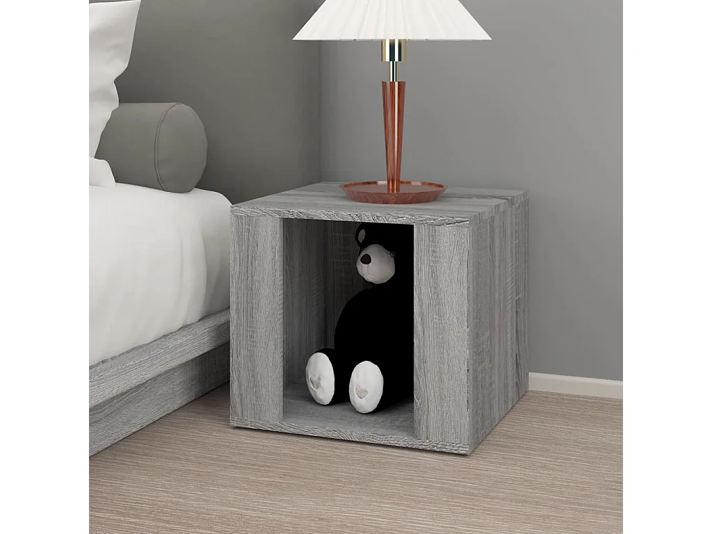 Mesa de cabeceira 41x40x36 cm derivados madeira cinzento sonoma PT66189