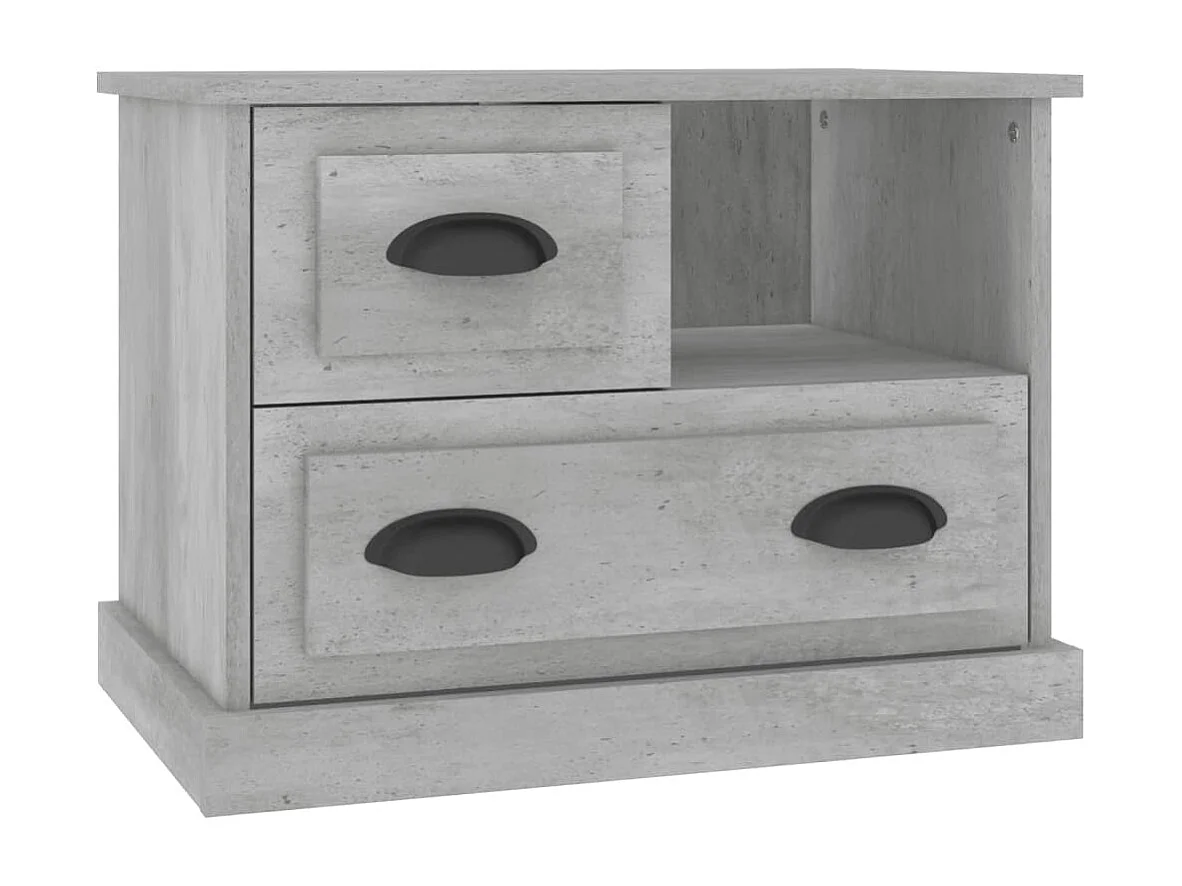 Table de chevet gris béton 60x39x45 cm KEFWE80333