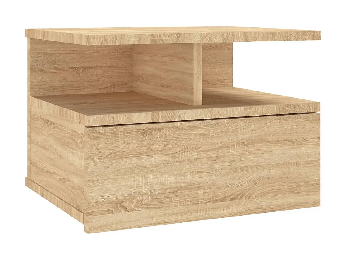Mesita de noche flotante madera roble Sonoma 40x31x27 cm ES51607