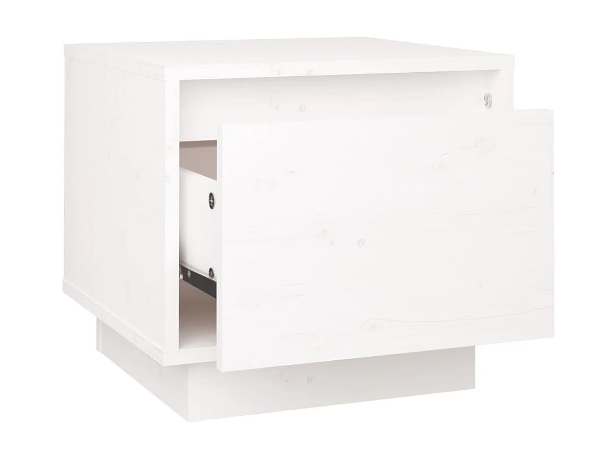 Table de chevet Blanc 35x34x32 cm Bois de pin solide KEFWE20557