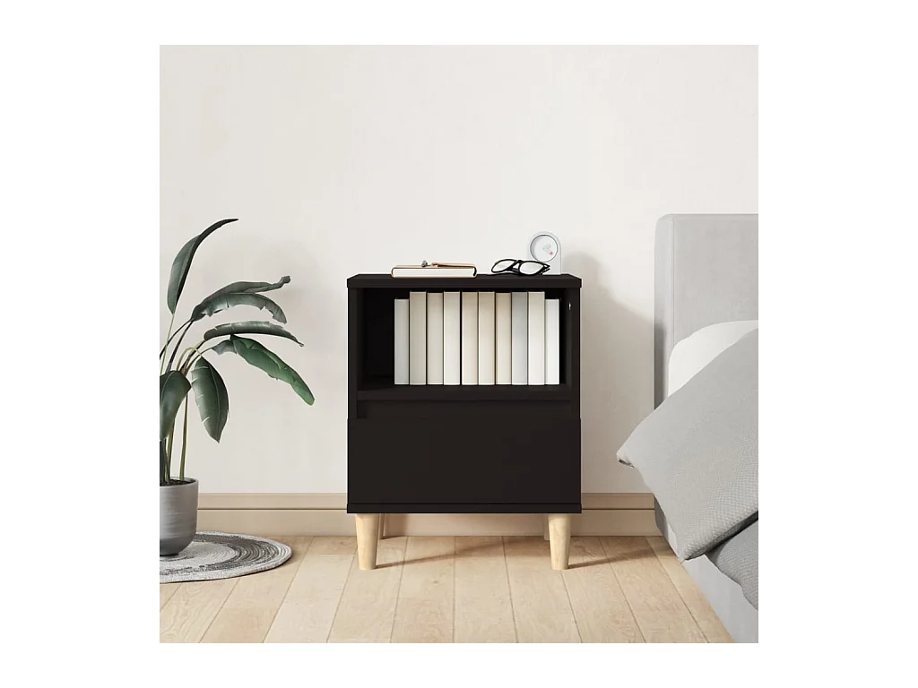 Table de chevet Noir 40x35x50 cm KEFWE85202