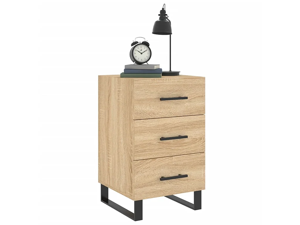 Table de chevet chêne sonoma 40x40x66 cm bois d'ingénierie QPD10423