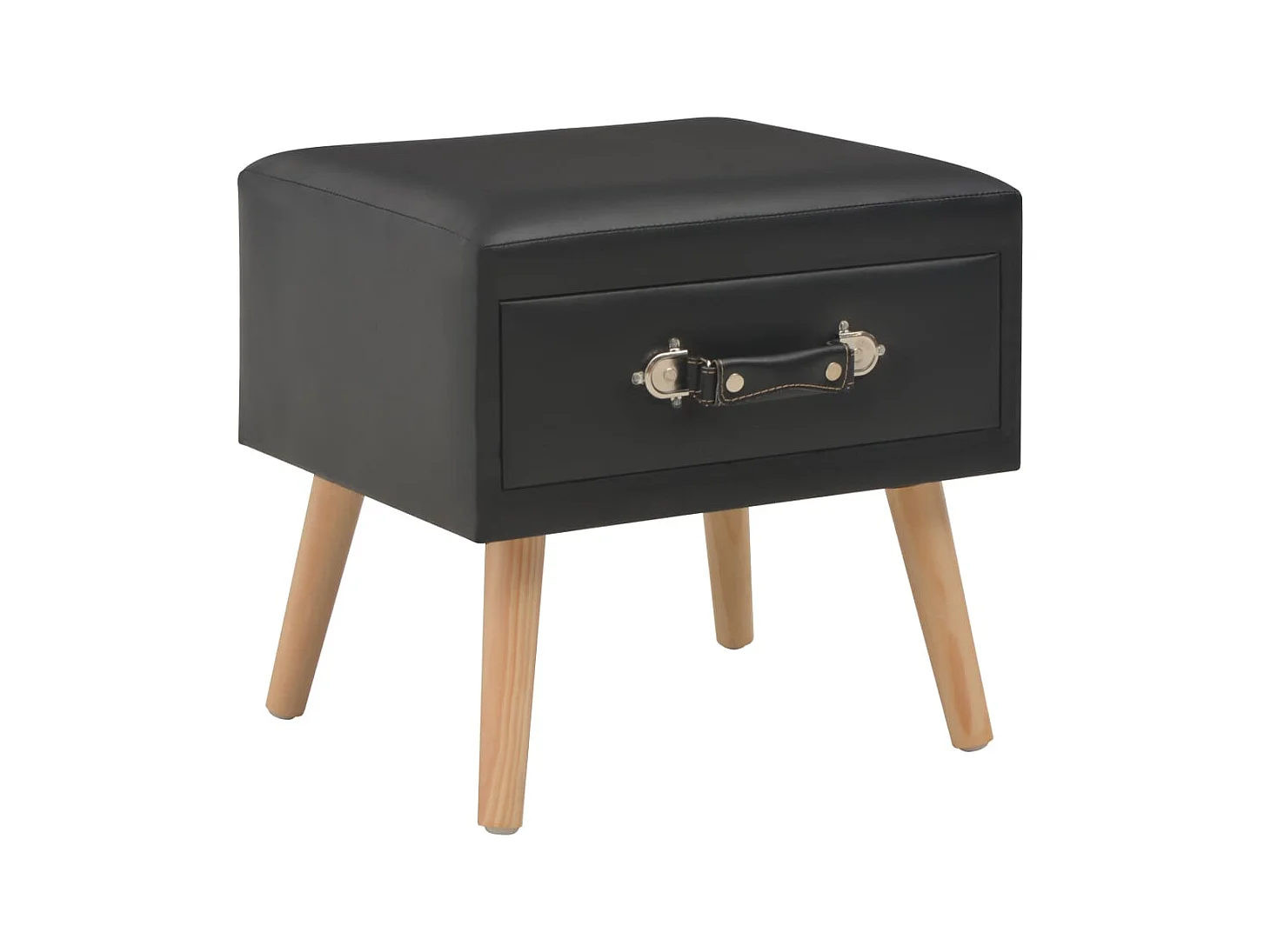 Table de chevet Noir 40x35x40 cm Similicuir KEFWE48468