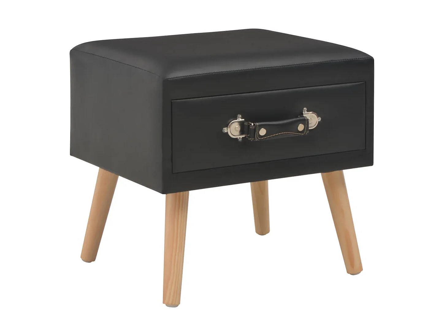 Table de chevet Noir 40x35x40 cm Similicuir KEFWE48468
