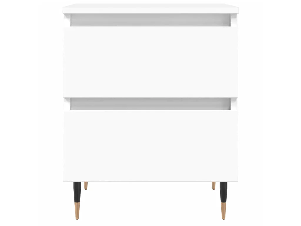 Comodino | Tavolino da notte | Tavolino da letto Bianco 40x35x50 cm in Legno Multistrato