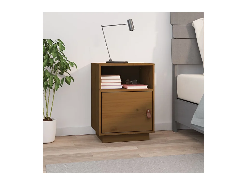Table de chevet Marron miel 40x34x55 cm Bois de pin massif KEFWE98071