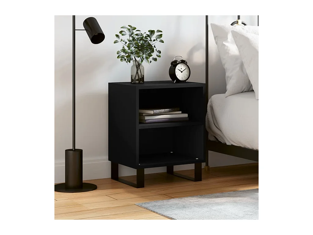 Table de chevet noir 40x30x50 cm bois d'ingénierie QPD35910