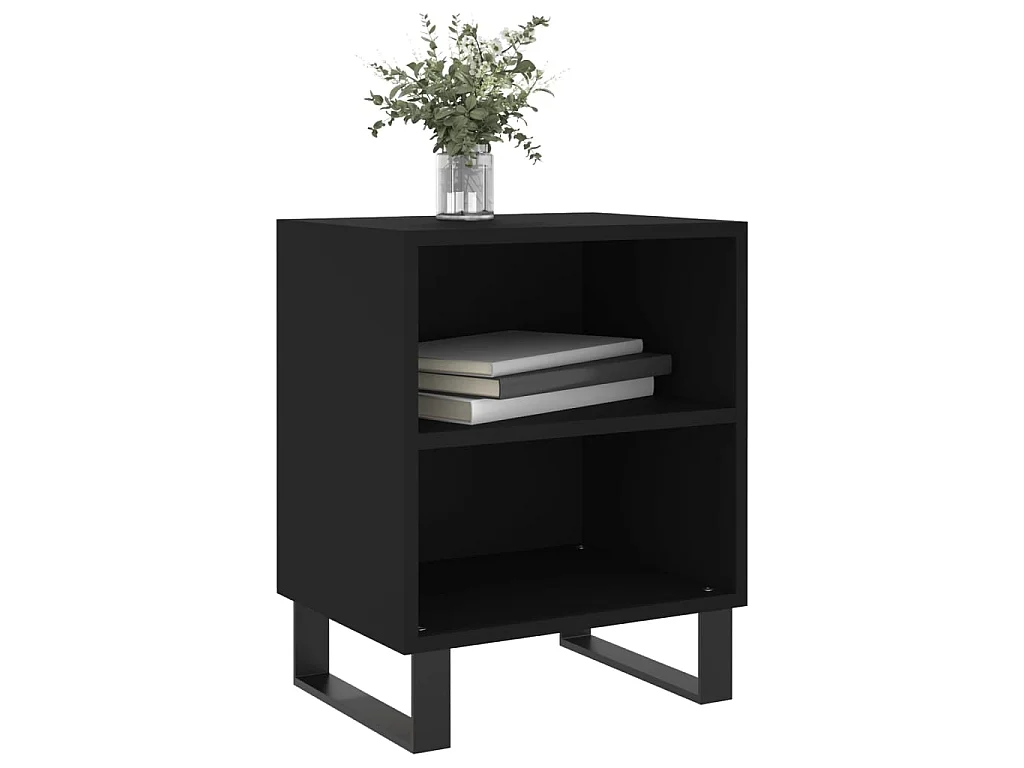 Table de chevet noir 40x30x50 cm bois d'ingénierie QPD35910