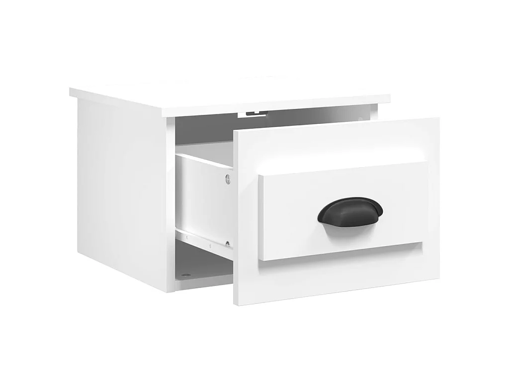Mesa de cabeceira de parede 41,5x36x28 cm branco PT93914