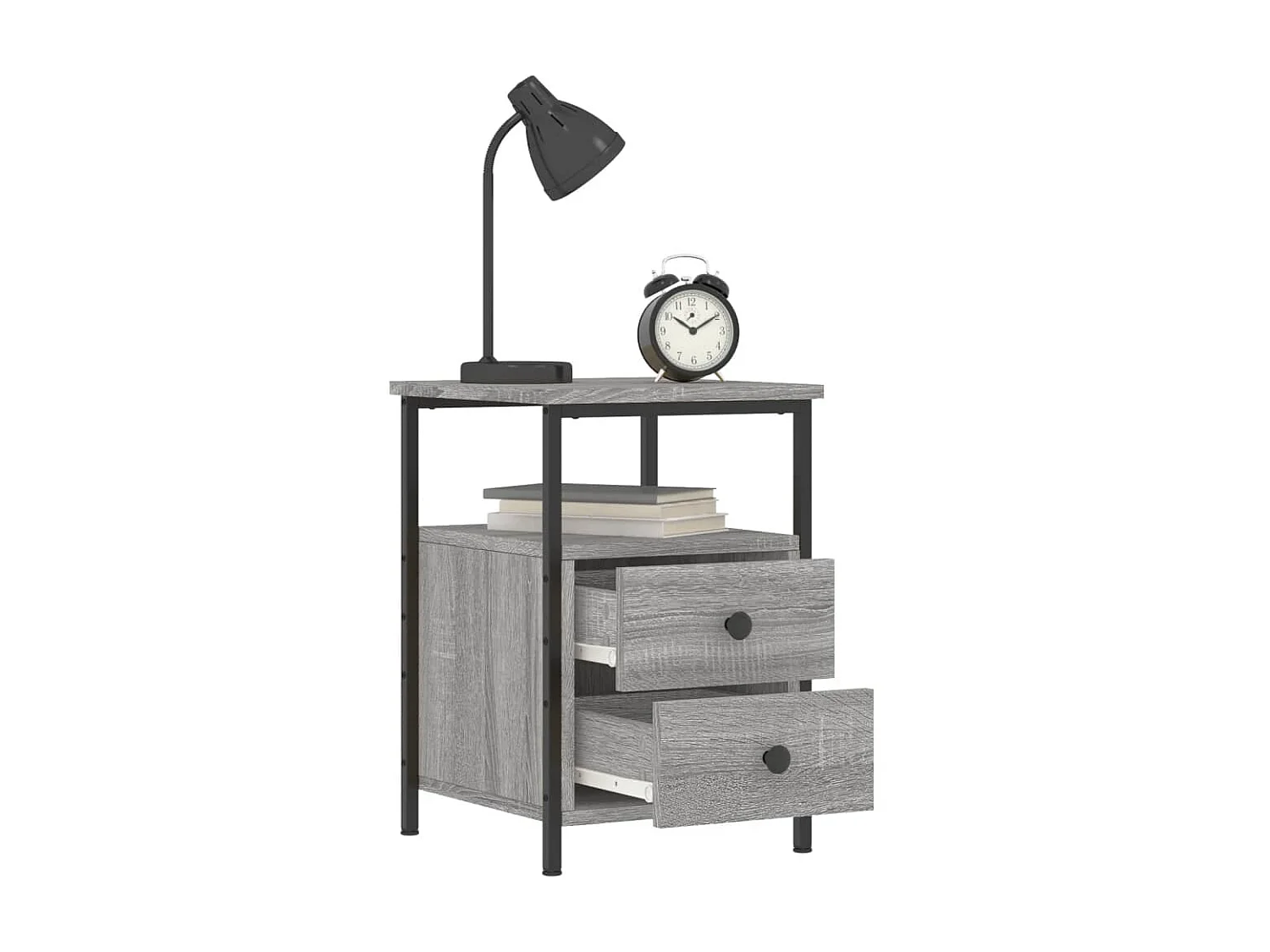 Table de chevet sonoma gris 34x35,5x50 cm bois d'ingénierie QPD90088