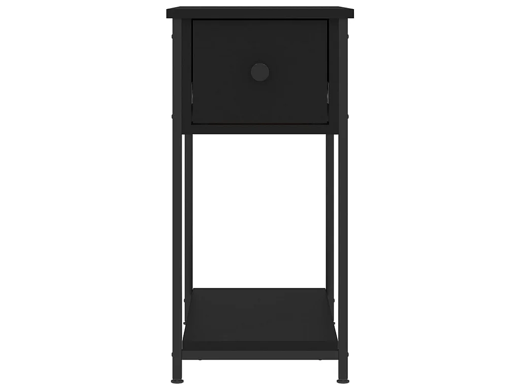 Mesita de noche madera de ingeniería negra 30x60x60 cm ES33318