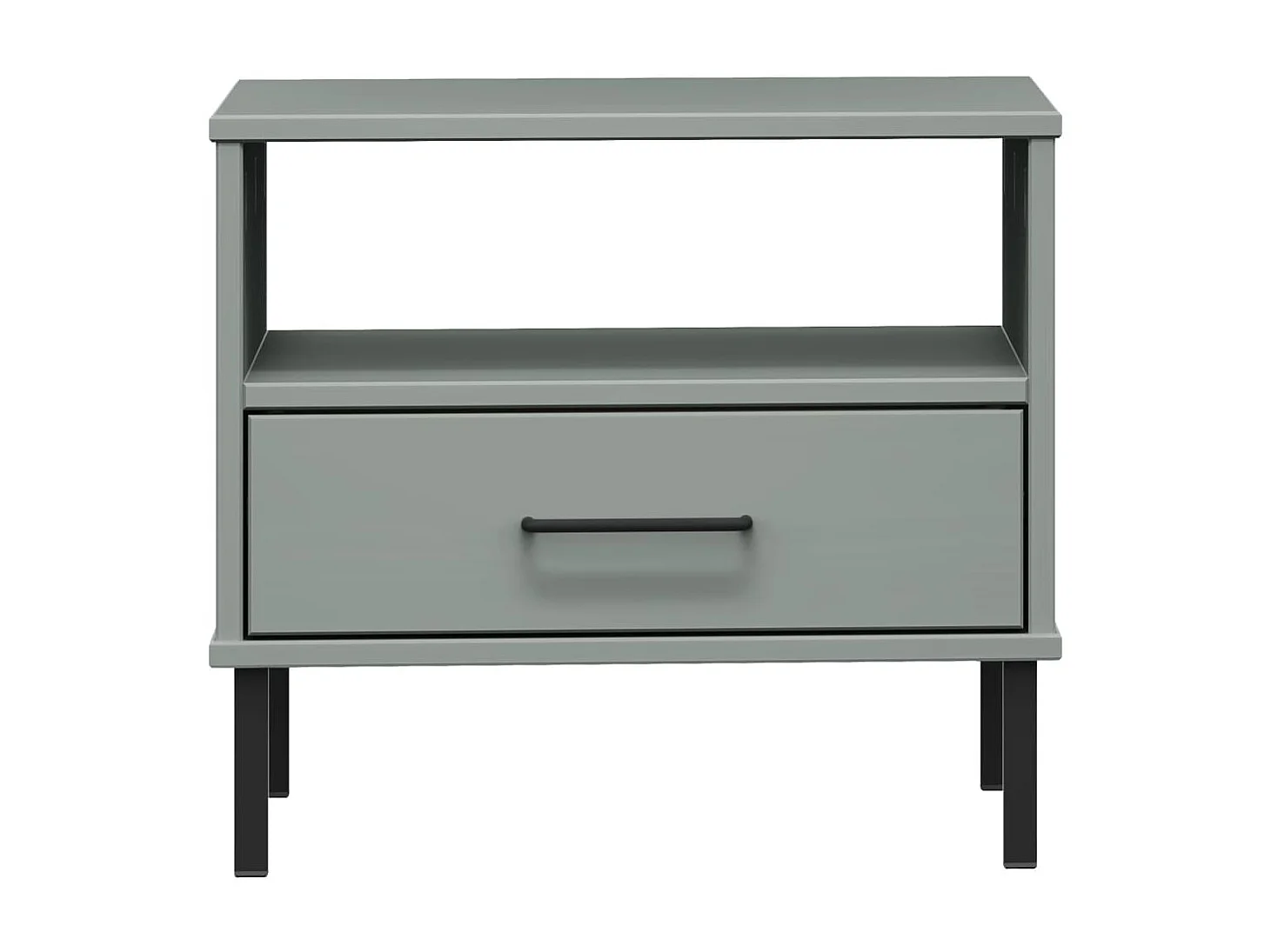 Table de chevet avec pieds en métal Gris Bois pin massif OSLO KEFWE47904